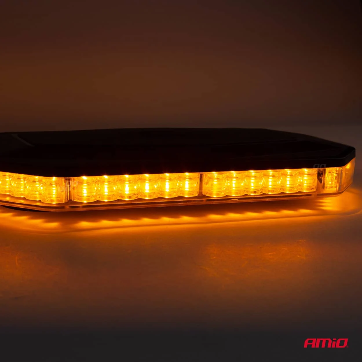 AMIO – Rampa luminoasa girofar, culoare Orange, alimentare 12/24V, 48 LED uri, protectie IP56, montaj cu magnet