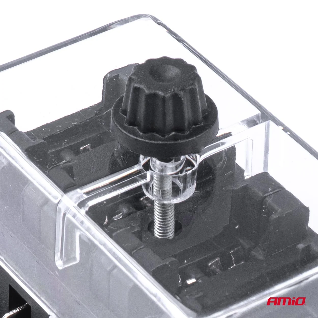 AMIO – Cutie de sigurante ceramica, etansa, cu 4 socluri, 30A Max, destinatie auto, utilitare, camioane, remorci