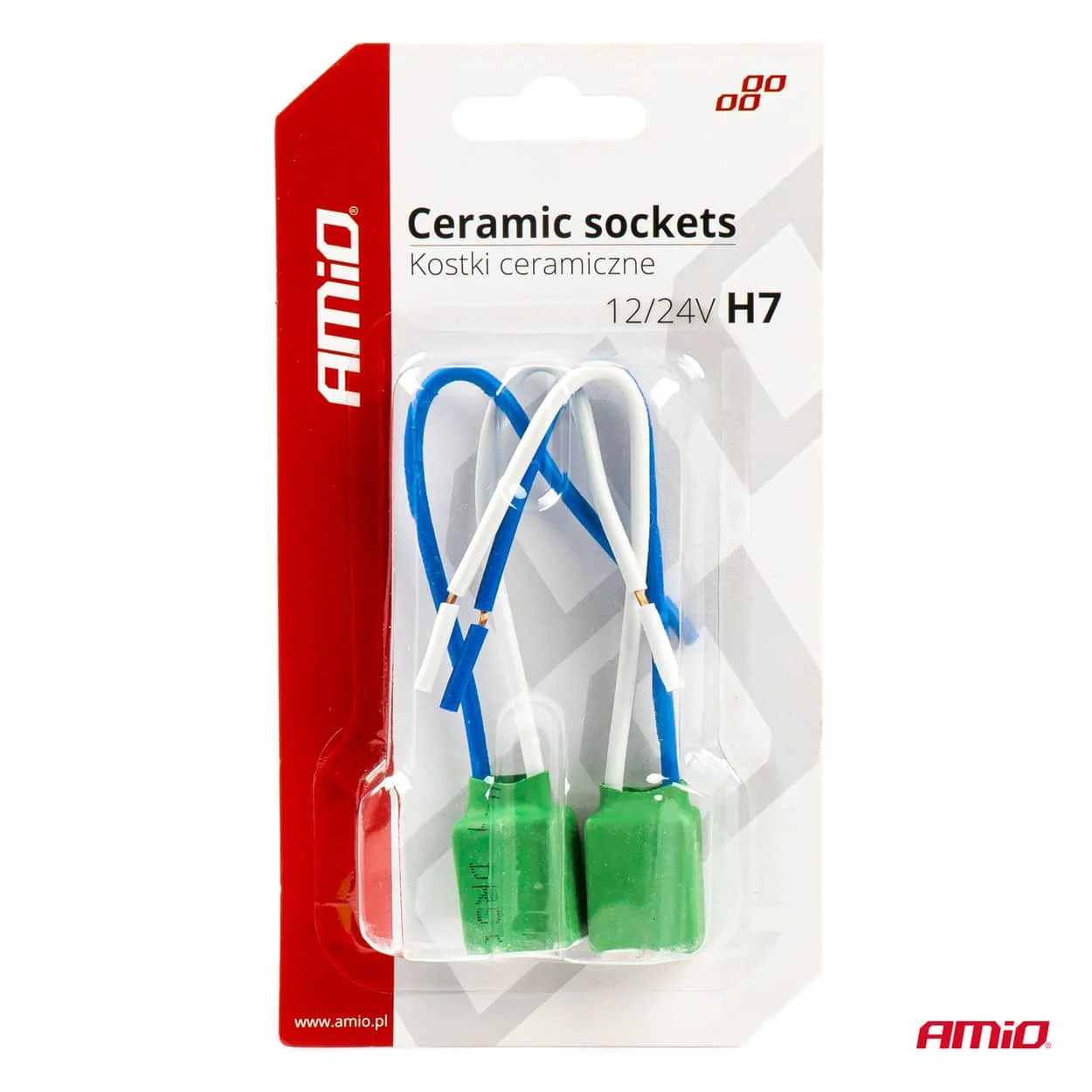 AMIO – Set 2 mufe ceramice soclu H7, rezistente termic