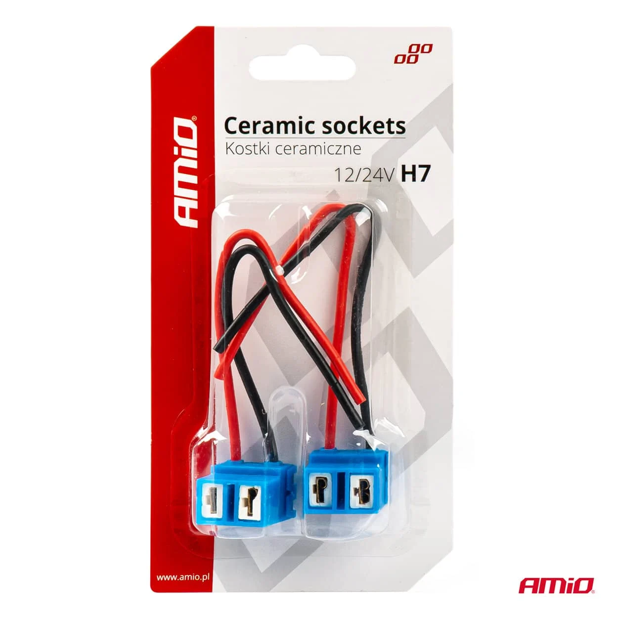 AMIO – Set 2 mufe ceramice soclu H7, rezistente termic, L Shape
