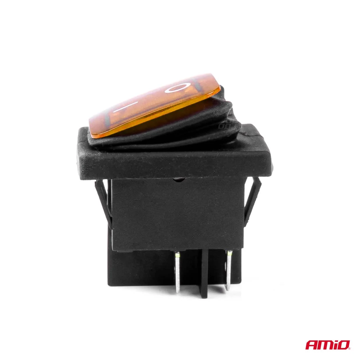 AMIO – Intrerupator On/Off, 12/24V, dreptunghiular, waterproof, iluminat culoare Galben, destinatie auto, utilitare, Off Road, ATV…