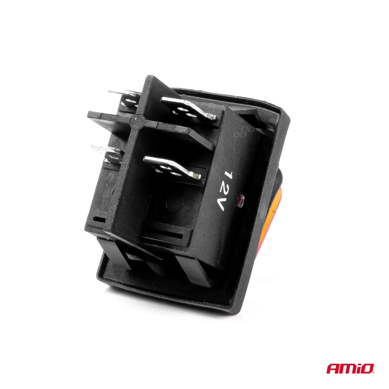 AMIO – Intrerupator On/Off, 12/24V, dreptunghiular, waterproof, iluminat culoare Galben, destinatie auto, utilitare, Off Road, ATV…