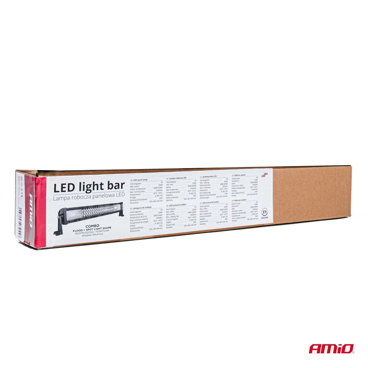 AMIO – Proiector LED BAR model "CURBAT" pentru Off Road, ATV, SSV, putere 324 W, culoare 6500K, tensiune 9 36V, dimensiuni 520 x 80 x…
