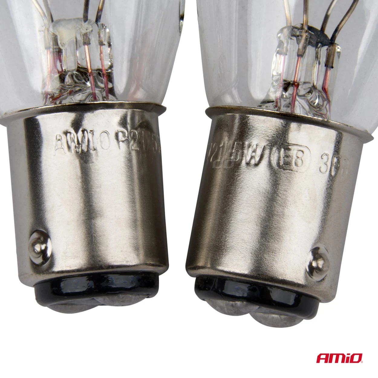 AMIO – Set 2 becuri cu halogen, soclu P21, 5W, BAY15D, alimentare 12V