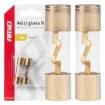 Set 2 sigurante din sticla tip AGU, contacte aurite, 80A