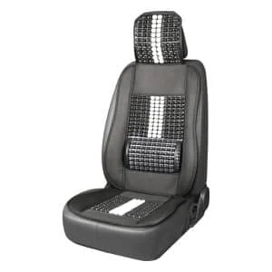 AMIO – Husa scaun auto cu bile de masaj, suport lombar si tetiera, dimensiuni 131 x 46 cm, culoare Neagra