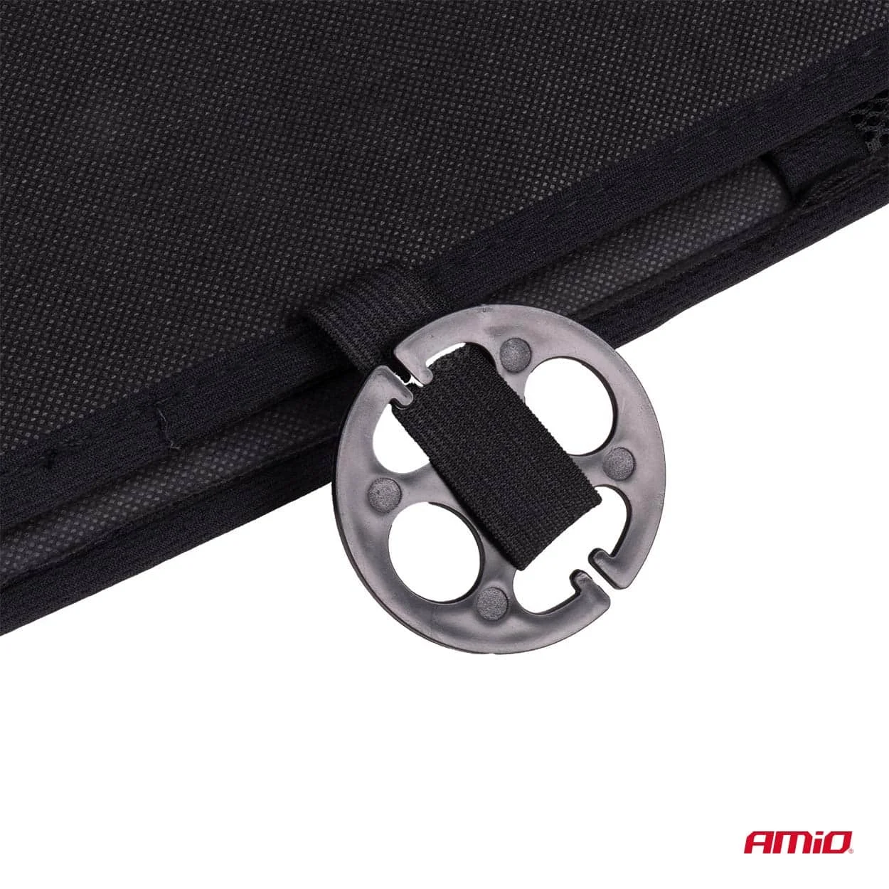 AMIO – Husa scaun auto cu bile de masaj, suport lombar si tetiera, dimensiuni 131 x 46 cm, culoare Neagra