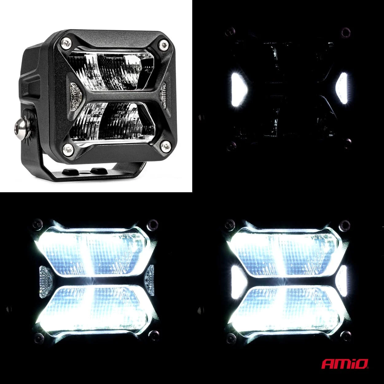 AMIO – Proiector LED "PRO SERIES" cu doua functii pentru Off Road, ATV, SSV, putere 18W, 1800lm, culoare 6000K, tensiune 10 30V…