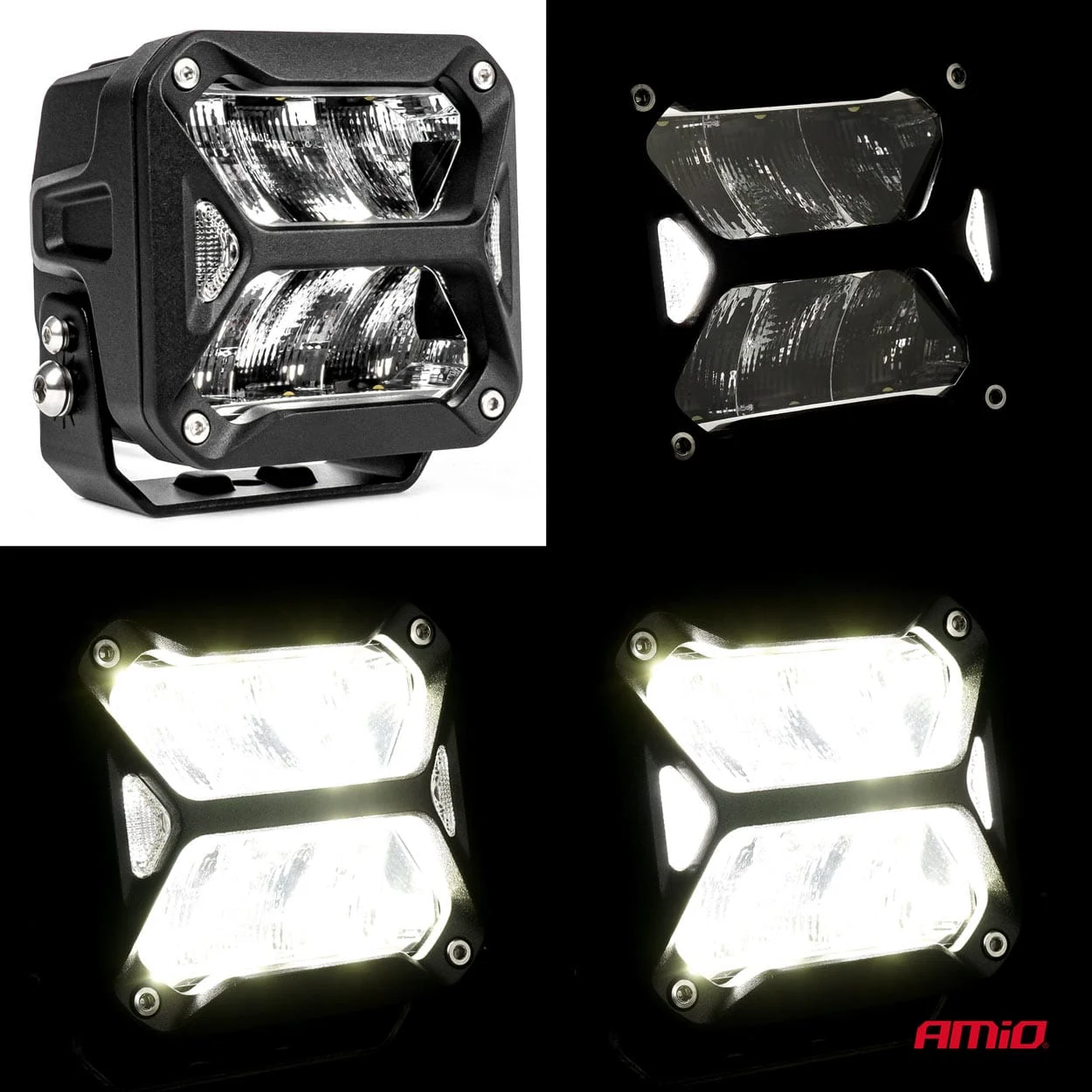 AMIO – Proiector LED "PRO SERIES" cu doua functii pentru Off Road, ATV, SSV, putere 58W, 7200lm, culoare 6000K, tensiune 10 30V…
