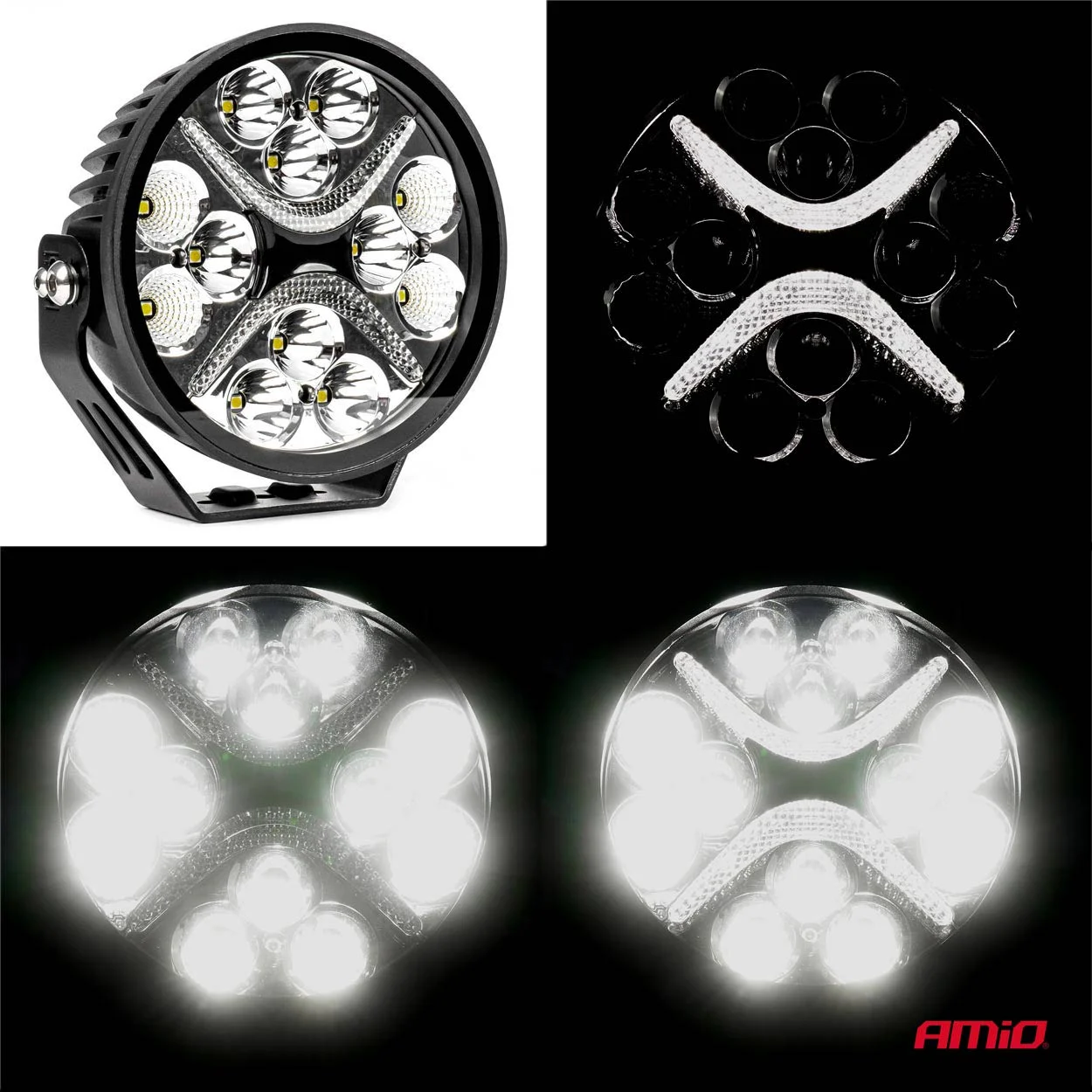 AMIO – Proiector LED "PRO SERIES" cu doua functii pentru Off Road, ATV, SSV, putere 54W, 7200lm, culoare 6000K, tensiune 10 30V…