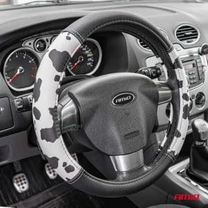 AMIO – Husa volan auto, model SWC 62, marime M, dimaetru volan 37 39 cm