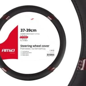 AMIO – Husa volan negru + carbon maro SWC 19 M (37 39cm)