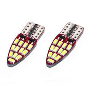 AMIO – Set becuri auto cu LED CANBUS compatibil T10e W5W 24 SMD Alb 12V, destinat competitiilor auto sau off road