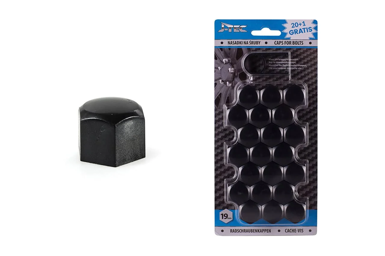J TEC – Set capace prezoane 19 mm, culoare Negru