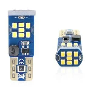 AMIO – Set becuri auto cu LED CANBUS UltraBright compatibil T10 W5W 21 SMD Alb 12V/24V, destinat competitiilor auto sau off road