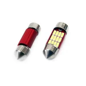 AMIO – Set becuri auto cu LED CANBUS sofit compatibil C5W 12 SMD 31mm Alb 12/24V, destinat competitiilor auto sau off road
