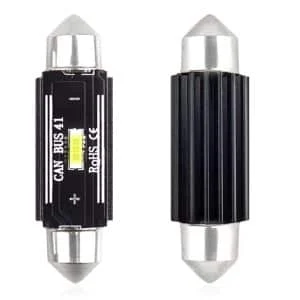 AMIO – Set becuri auto cu LED CANBUS sofit compatibil C5W 1 SMD 41mm Alb 12/24V, destinat competitiilor auto sau off road