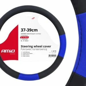 AMIO – Husa volan negru + albastru SWC 04 M (37 39cm)