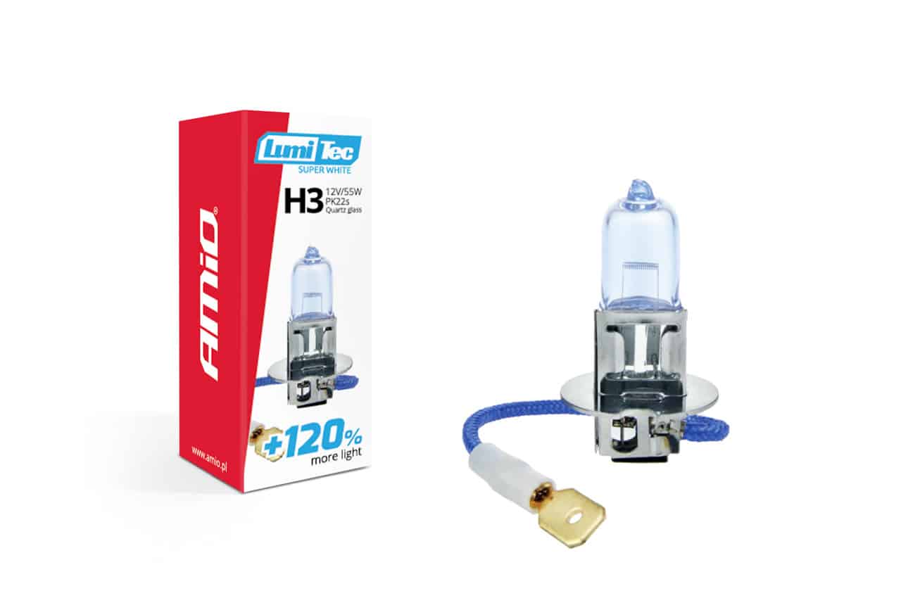 AMIO – Bec halogen H3 12V 55W LumiTec SuperWhite + 120%