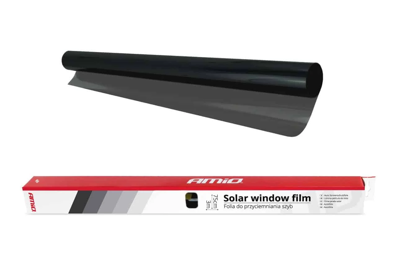 AMIO – Folie fumurie pentru geamuri Dark Black 0.75 x 3m (15%)