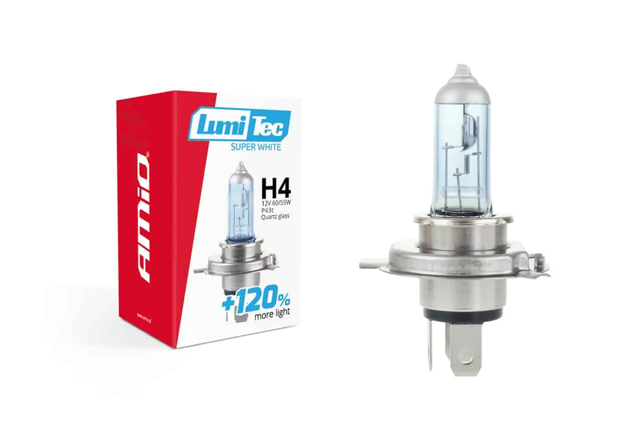 AMIO – Bec halogen H4 12V 60 / 55W LumiTec SuperWhite + 120%