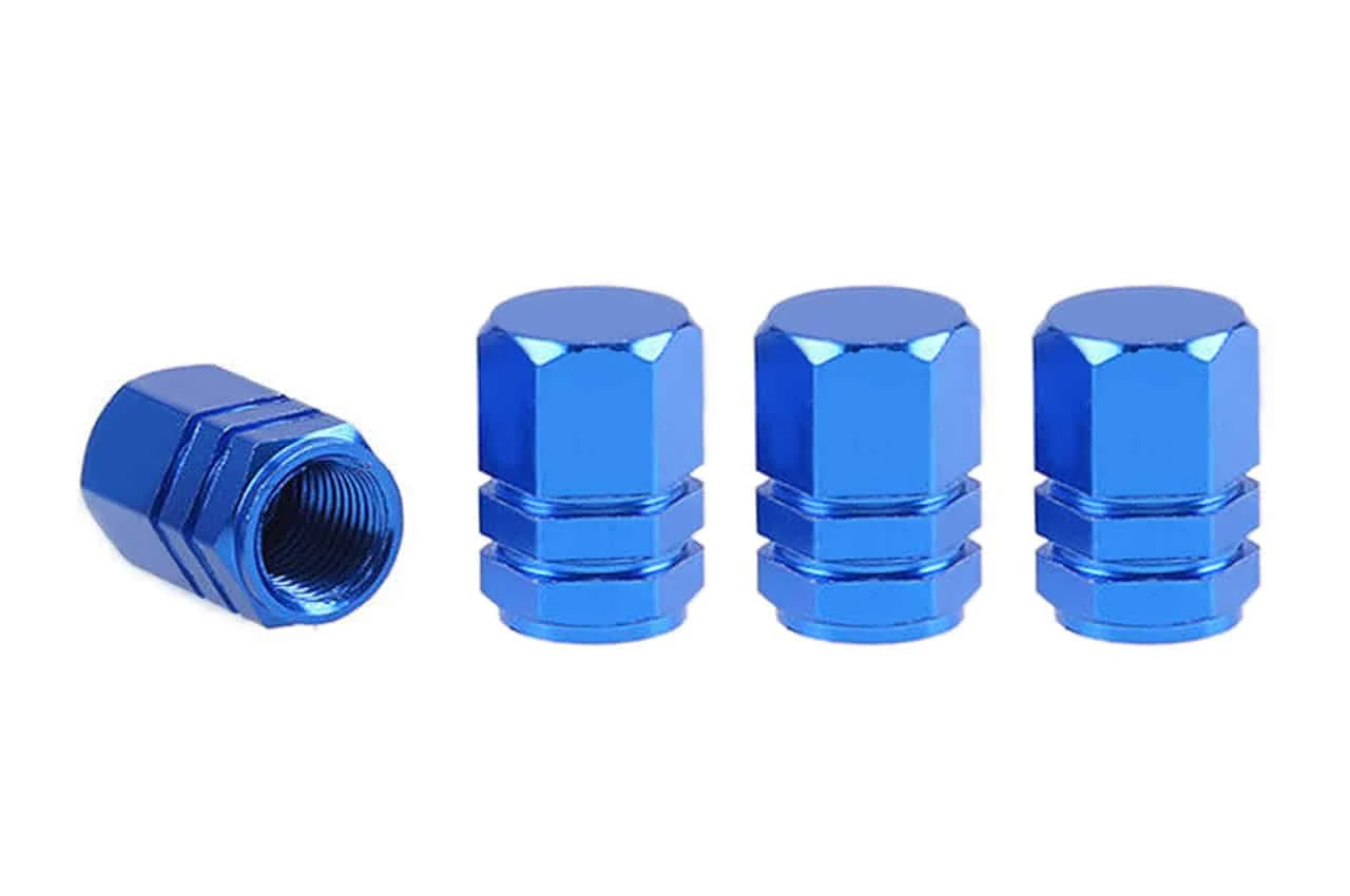 AMIO – Set capacele auto pentru ventil hexagon albastru 4 buc