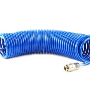 AMIO – Furtun spiralat pentru aer comprimat din PE, 5 x 8mm, lungime 10m, PT 04