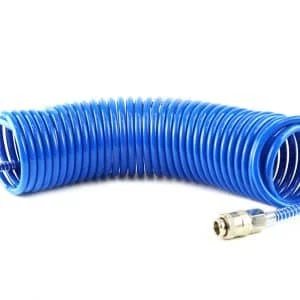 AMIO – Furtun spiralat pentru aer comprimat din PE, 5 x 8mm, lungime 10m, PT 04