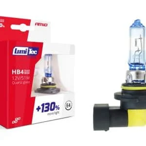 AMIO – Set becuri cu halogen HB4 12V 51W LumiTec LIMITED + 130% DUO BOX