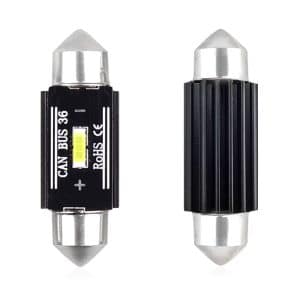 AMIO – Set becuri auto cu LED CANBUS sofit compatibil C5W 1 SMD 36mm Alb 12/24V, destinat competitiilor auto sau off road