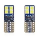 Set becuri auto cu LED CANBUS compatibil T10e W5W 8 SMD Alb 12/24V, destinat competitiilor auto sau off-road