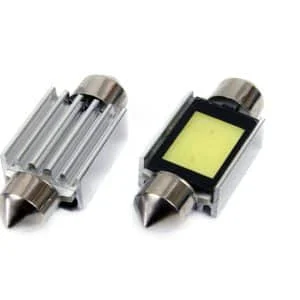 AMIO – Set becuri auto cu LED CANBUS sofit compatibil C5W 2xCOB 36mm Alb 12V, destinat competitiilor auto sau off road