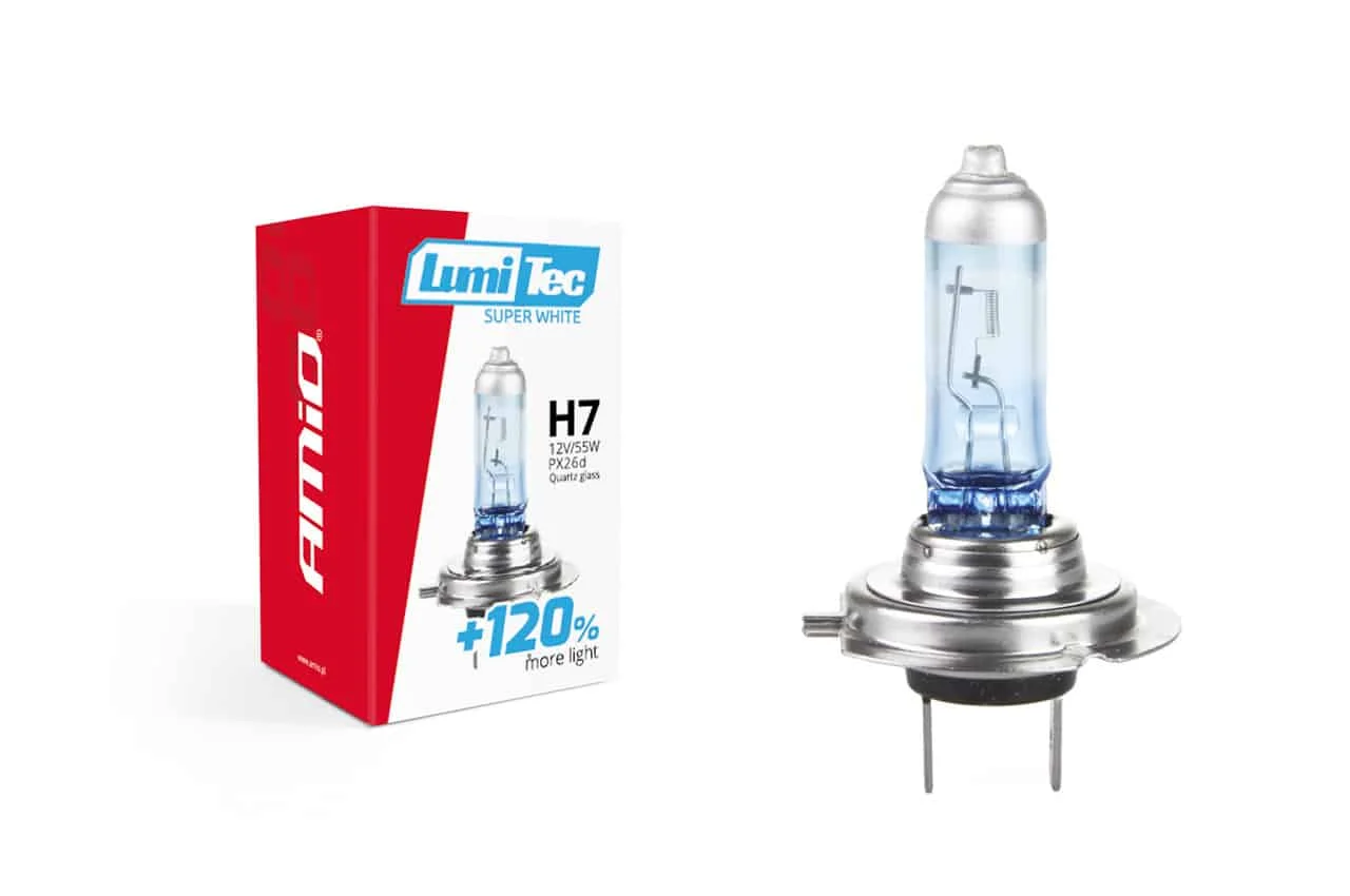 AMIO – Bec halogen H7 12V 55W LumiTec SuperWhite + 120%