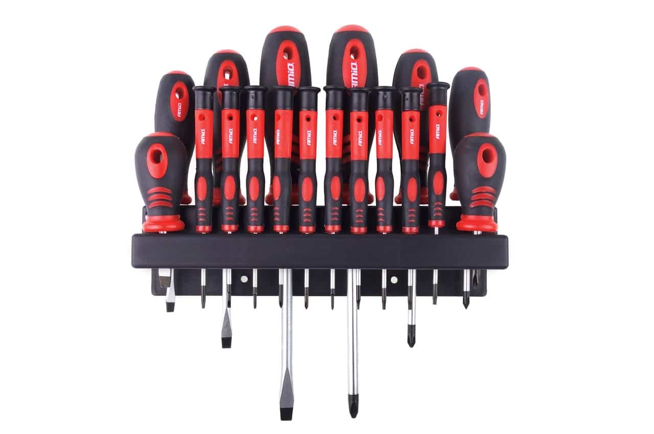 AMIO – Set de surubelnite cu suport de perete 18 buc