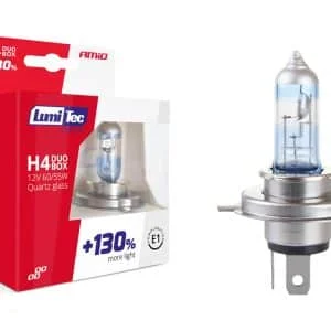 AMIO – Set becuri cu halogen H4 12V 60 / 55W LumiTec LIMITED + 130% DUO BOX
