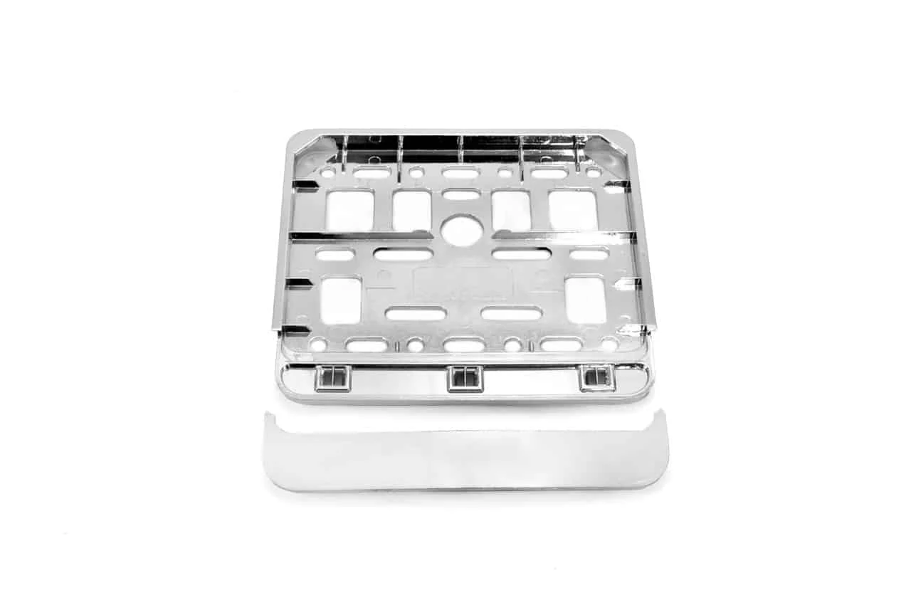 AMIO – Suport numar inmatriculare cromat pentru scooter 11.4 x 14cm