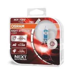 Osram – Set 2 becuri auto cu halogen Osram H7 12V 55W PX26d Night Breaker Laser +150%
