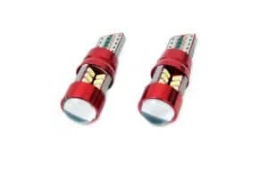 AMIO – Set becuri auto cu LED CANBUS compatibil T10e W5W 27 SMD Alb 12V/24V, destinat competitiilor auto sau off road