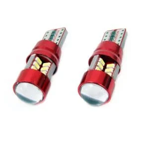 AMIO – Set becuri auto cu LED CANBUS compatibil T10e W5W 27 SMD Alb 12V/24V, destinat competitiilor auto sau off road
