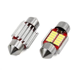 AMIO – Set becuri auto cu LED CANBUS sofit compatibil C5W 10 SMD 31mm Alb 12/24V, destinat competitiilor auto sau off road
