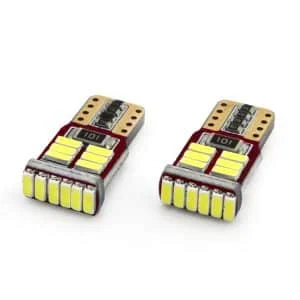 AMIO – Set becuri auto cu LED CANBUS compatibil T10e W5W 18 SMD Alb 12V, destinat competitiilor auto sau off road