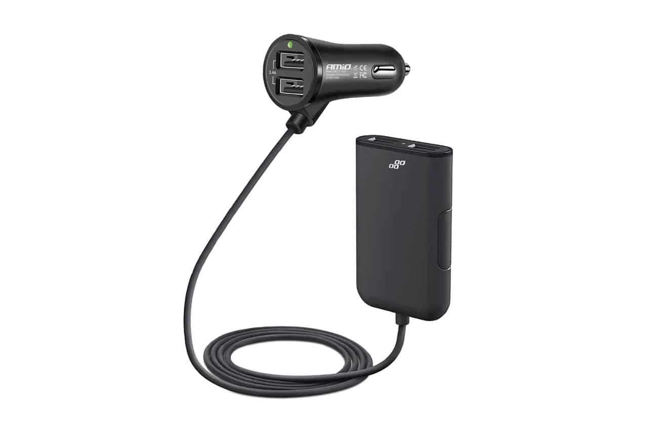 AMIO – Incarcator auto fata spate cu cablu 4xUSB
