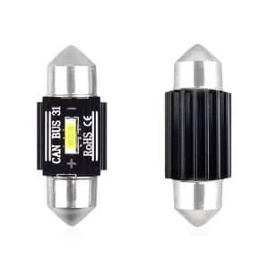 AMIO – Set becuri auto cu LED CANBUS sofit compatibil C5W 1 SMD 31mm Alb 12/24V, destinat competitiilor auto sau off road
