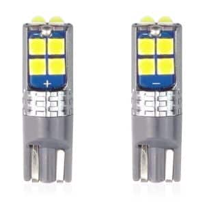 AMIO – Set becuri auto cu LED CANBUS compatibil T10 W5W 10 SMD Alb 12/24V, destinat competitiilor auto sau off road