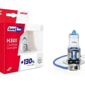 AMIO – Set becuri cu halogen H3 12V 55W LumiTec LIMITED + 130% DUO BOX