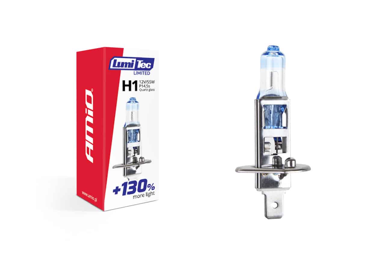 AMIO – Bec halogen H1 12V 55W LumiTec LIMITED + 130%