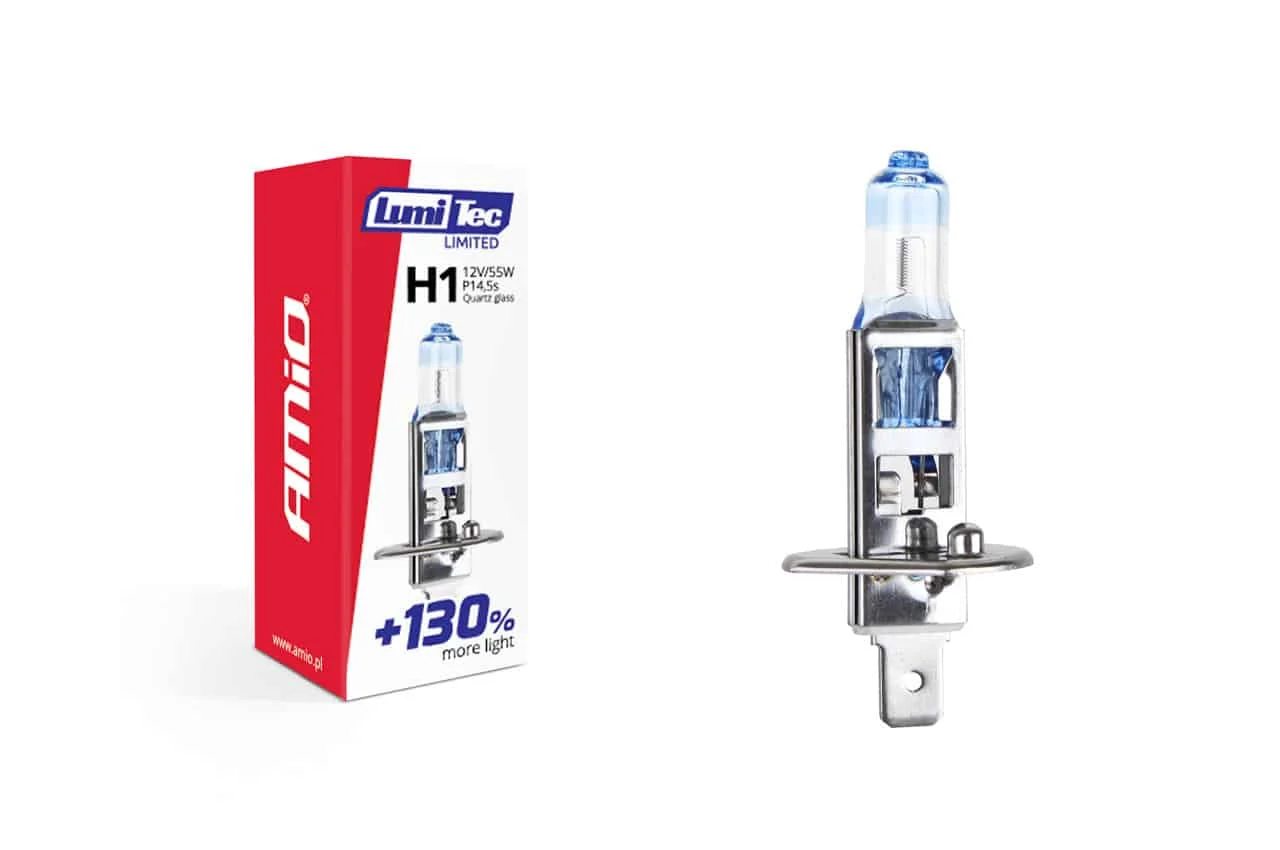 AMIO – Bec halogen H1 12V 55W LumiTec LIMITED + 130%