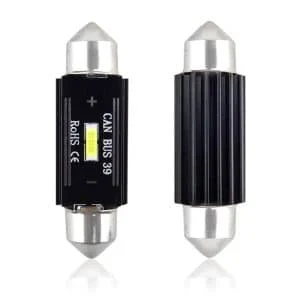 AMIO – Set becuri auto cu LED CANBUS sofit compatibil C5W 1 SMD 39mm Alb 12/24V, destinat competitiilor auto sau off road