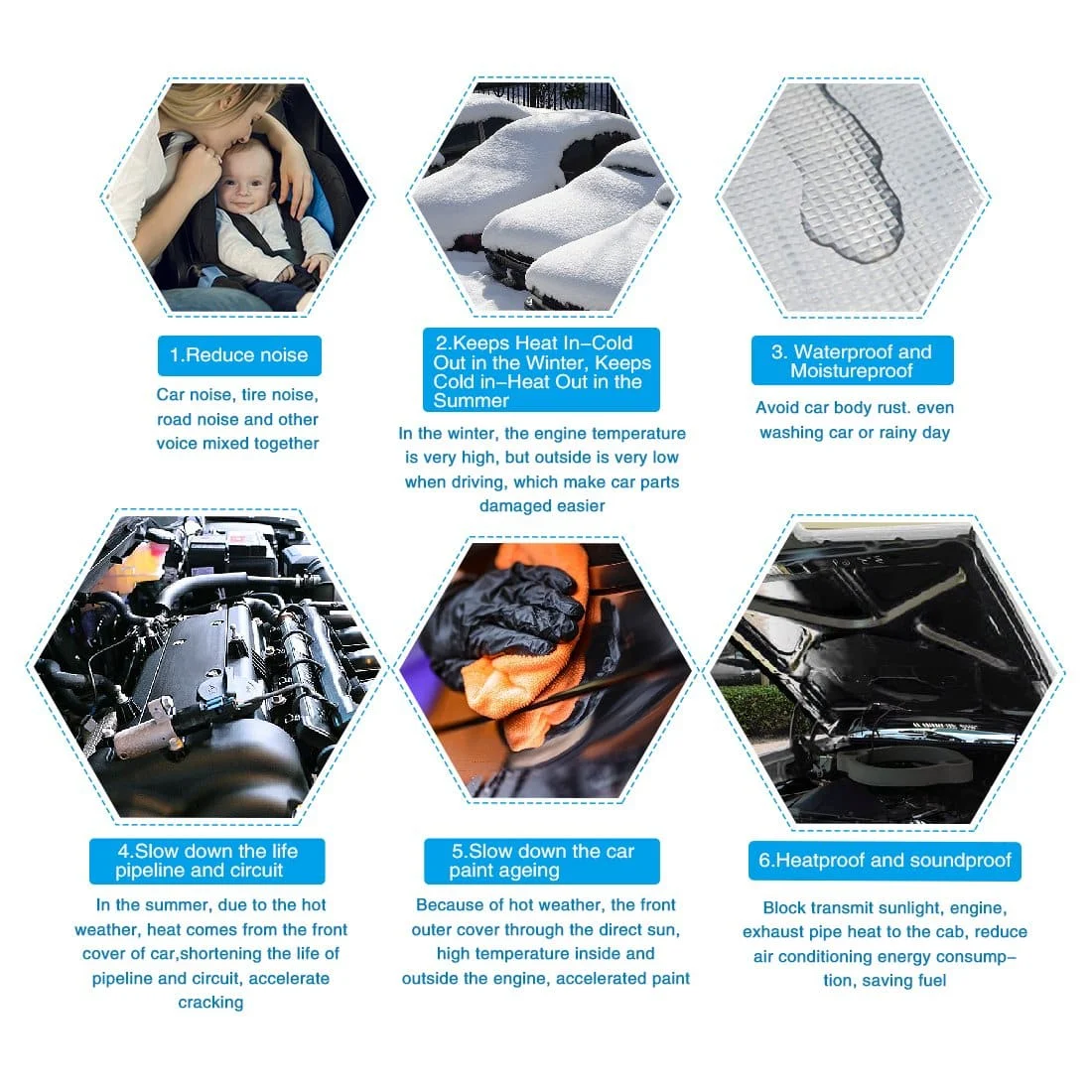 AVEX – Material insonorizant auto cu strat din aluminiu, dimensiune 100cm x 100 cm x 6mm
