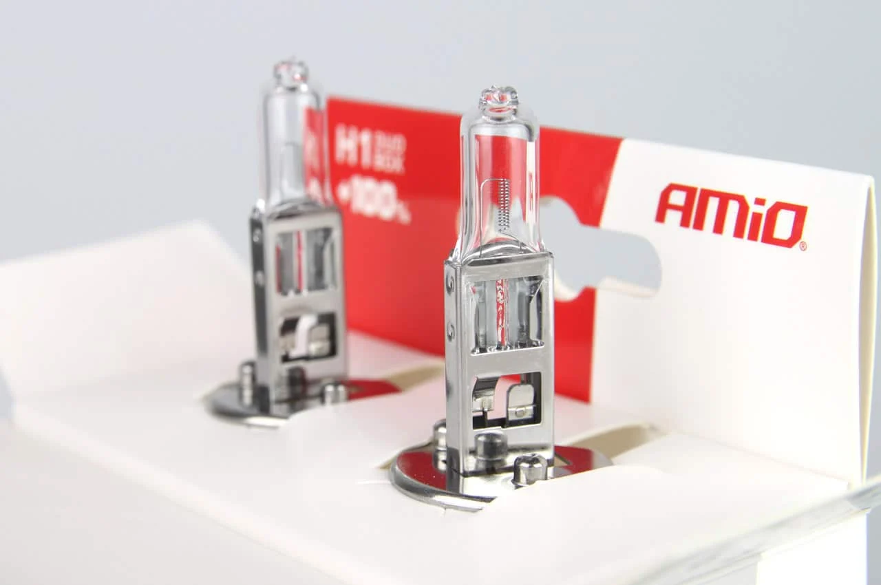 AMIO – Set becuri cu halogen H1 12V 55W LumiTec SILVER + 100% DUO BOX